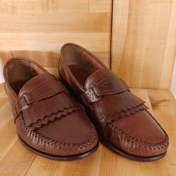 Men’s Vintage Brown Leather Loafers, Size 10D - Picture 3 of 12